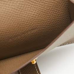 Hermes Etoupe Epsom Leather Bearn Mini Wallet