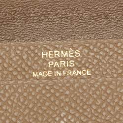 Hermes Etoupe Epsom Leather Bearn Mini Wallet
