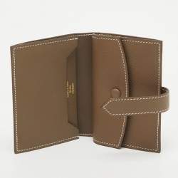 Hermes Etoupe Epsom Leather Bearn Mini Wallet