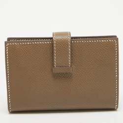 Hermes Etoupe Epsom Leather Bearn Mini Wallet