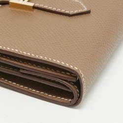 Hermes Etoupe Epsom Leather Bearn Mini Wallet