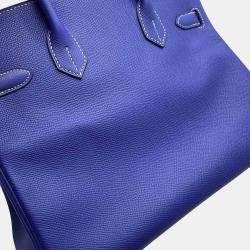 Hermes Blue Electric Epsom Leather Birkin 30 Tote Bag