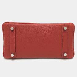 Hermes Vermillion Red Leather Birkin 25 Bag