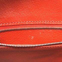 Hermes Vermillion Red Leather Birkin 25 Bag