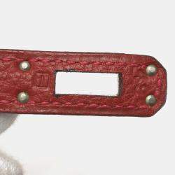 Hermes Vermillion Red Leather Birkin 25 Bag