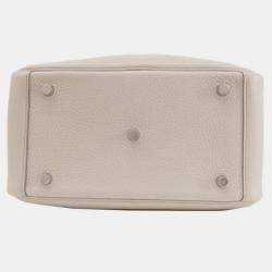Pre Owned Hermes White Taurillon Lindy 26 Handbag