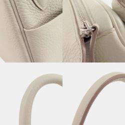 Pre Owned Hermes White Taurillon Lindy 26 Handbag