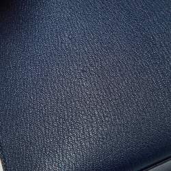 Pre Owned Hermes Blue Encre Chevre Mysore Leather Gold Finish Kelly Sellier 25 Bag