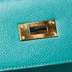 Pre Owned Hermes Malachite Epsom Leather Gold Finish Kelly Sellier 32 Bag