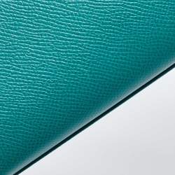 Pre Owned Hermes Malachite Epsom Leather Gold Finish Kelly Sellier 32 Bag