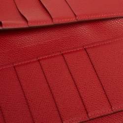 Hermes Rouge Vif Epsom Leather Bearn Gusset Wallet