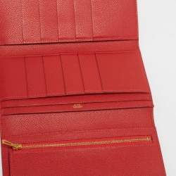 Hermes Rouge Vif Epsom Leather Bearn Gusset Wallet