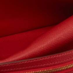 Hermes Rouge Vif Epsom Leather Bearn Gusset Wallet