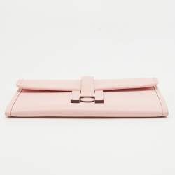 Hermès Rose Sakura Swift Leather Jige Duo Clutch
