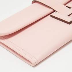Hermès Rose Sakura Swift Leather Jige Duo Clutch