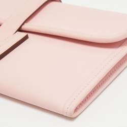 Hermès Rose Sakura Swift Leather Jige Duo Clutch