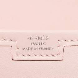Hermès Rose Sakura Swift Leather Jige Duo Clutch