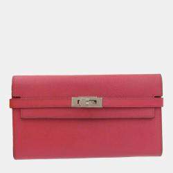 Hermes Rose Epson Kelly Long Wallet