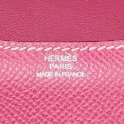 Hermès Rose Tyrien Epsom Leather Palladium Finish Constance Micro Bag