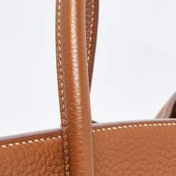 Hermes Gold Clemence Leather Gold Finish Birkin 35 Bag