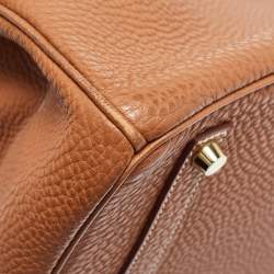 Hermes Gold Clemence Leather Gold Finish Birkin 35 Bag