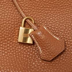 Hermes Gold Clemence Leather Gold Finish Birkin 35 Bag