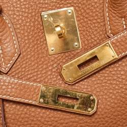 Hermes Gold Clemence Leather Gold Finish Birkin 35 Bag