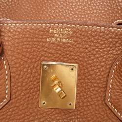 Hermes Gold Clemence Leather Gold Finish Birkin 35 Bag