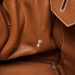 Hermes Gold Clemence Leather Gold Finish Birkin 35 Bag