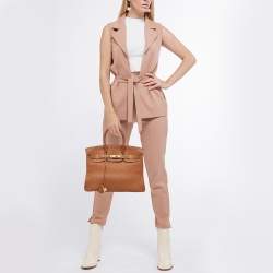 Hermes Gold Clemence Leather Gold Finish Birkin 35 Bag
