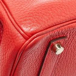 Hermes Rouge Casaque Togo Leather Gold Finish Birkin 35 Bag