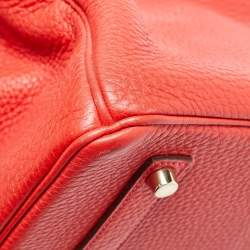 Hermes Rouge Casaque Togo Leather Gold Finish Birkin 35 Bag