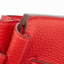 Hermes Rouge Casaque Togo Leather Gold Finish Birkin 35 Bag