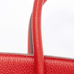 Hermes Rouge Casaque Togo Leather Gold Finish Birkin 35 Bag