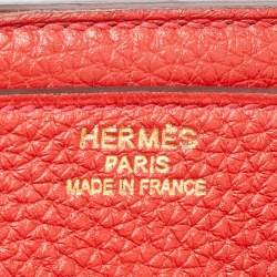 Hermes Rouge Casaque Togo Leather Gold Finish Birkin 35 Bag