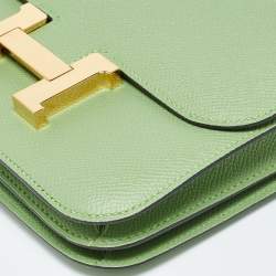 Pre Owned Hermès Pelouse Epsom Leather Gold Finish Constance 18 Bag 