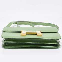 Pre Owned Hermès Pelouse Epsom Leather Gold Finish Constance 18 Bag 