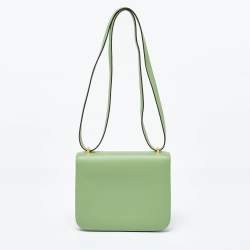 Pre Owned Hermès Pelouse Epsom Leather Gold Finish Constance 18 Bag 