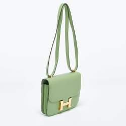 Pre Owned Hermès Pelouse Epsom Leather Gold Finish Constance 18 Bag 