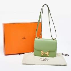 Pre Owned Hermès Pelouse Epsom Leather Gold Finish Constance 18 Bag 