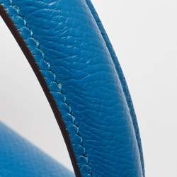 Hermes Bleu Izmir Epsom Leather Palladium Finish Kelly Sellier 25 Bag