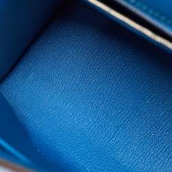 Hermes Bleu Izmir Epsom Leather Palladium Finish Kelly Sellier 25 Bag
