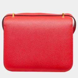 Hermes Rouge Casaque Epsom Leather Constance III Mini Shoulder Bag