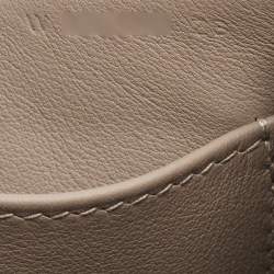 Pre Owned Hermès Etoupe Chevre Mysore Leather Palladium Finish Geta Bag