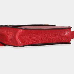 Hermes Rouge Vif Courchevel Pochette Belt Bag GHW