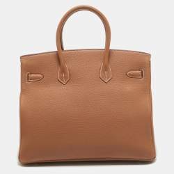 Hermes Gold Togo Leather Gold Finish Birkin 35 Bag