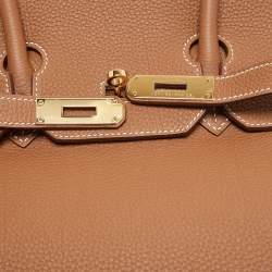 Hermes Gold Togo Leather Gold Finish Birkin 35 Bag