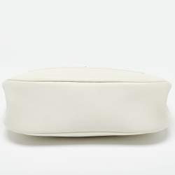 Pre Owned Hermes White Evercolor Leather Palladium Finish Berline 28 Bag