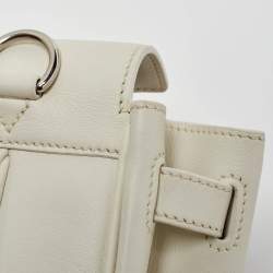 Pre Owned Hermes White Evercolor Leather Palladium Finish Berline 28 Bag