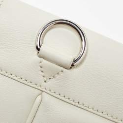 Pre Owned Hermes White Evercolor Leather Palladium Finish Berline 28 Bag